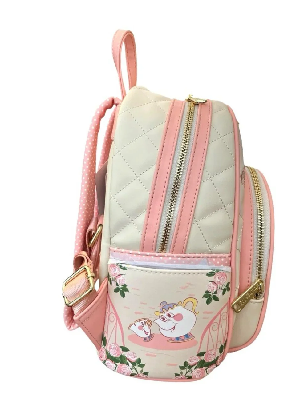 Loungefly Beauty and The Beast Quilted Belle Mini Backpack Embroidered NWT